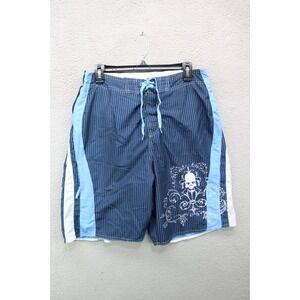 Joe Boxer Men's Swim Trunks-Size Medium-Skull-Tribal-Beachy-Vacation